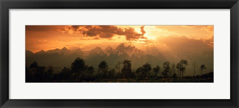 Framed Dawn Teton Range Grand Teton National Park WY USA Print