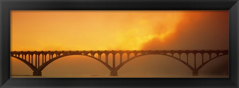 Framed Sunset Fog And Highway 101 Bridge CA Print