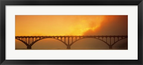 Framed Sunset Fog And Highway 101 Bridge CA Print