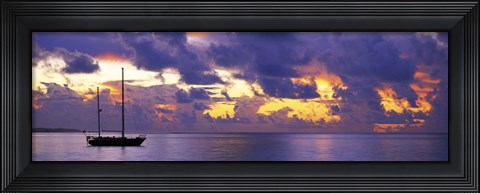 Framed Sunset Moorea French Polynesia Print
