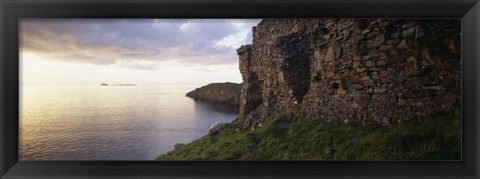 Framed Castle at the waterfront, Duntulm Castle, Isle Of Skye, Scotland Print