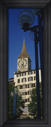 Framed Low angle view of a clock tower, Zurich, Canton Of Zurich, Switzerland Print
