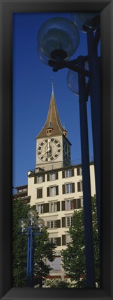 Framed Low angle view of a clock tower, Zurich, Canton Of Zurich, Switzerland Print