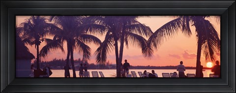Framed Sunset on the beach, Miami Beach, Florida, USA Print