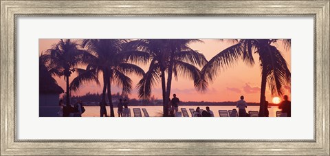 Framed Sunset on the beach, Miami Beach, Florida, USA Print