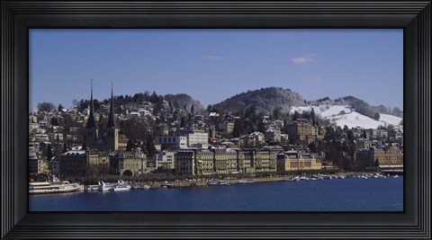 Framed High angle view of a city, Lucerne, Switzerland Print