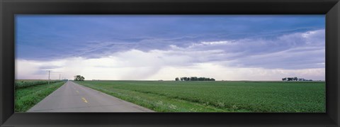 Framed Storm clouds over a landscape, Illinois, USA Print