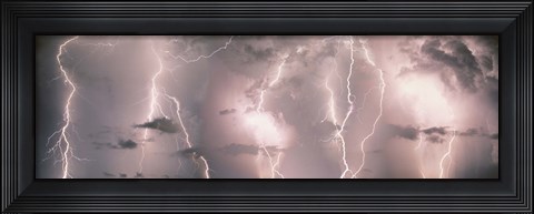 Framed Thunderstorm with Lightning Print