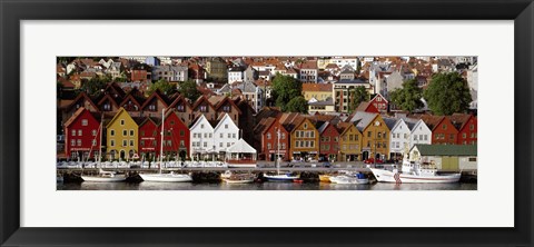 Framed Harbor in Bergen, Norway Print