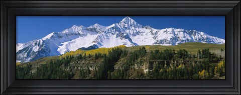 Framed Snowcapped mountains on a landscape, Wilson Peak in autum, San Juan Mountains, near Telluride, Colorado Print