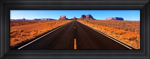 Framed Empty Road, Clouds, Blue Sky, Monument Valley, Utah, USA, Print