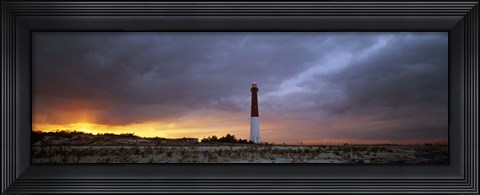 Framed Sunset, Barnegat Lighthouse State Park, New Jersey, USA Print