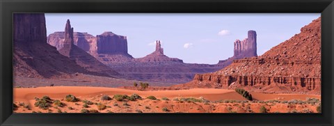 Framed View To Northwest From 1st Marker In The Valley, Monument Valley, Arizona, USA, Print