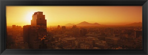 Framed Downtown, Cityscape, Santiago, Chile Print