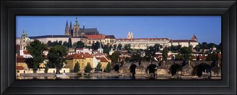 Framed Bridge over the Vltava River, Prague, Czech Republic Print