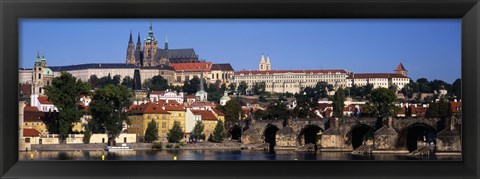 Framed Bridge over the Vltava River, Prague, Czech Republic Print