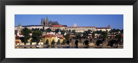 Framed Bridge over the Vltava River, Prague, Czech Republic Print