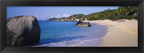 Framed Boulders On The Beach, The Baths, Virgin Gorda, British Virgin Islands Print