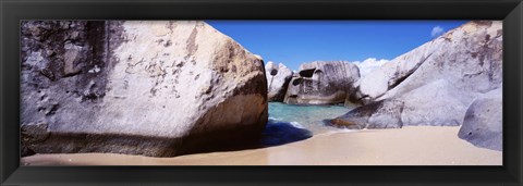 Framed Rocks On The Beach, Virgin Gorda, British Virgin Islands, Print