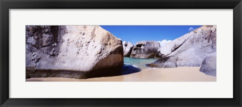 Framed Rocks On The Beach, Virgin Gorda, British Virgin Islands, Print