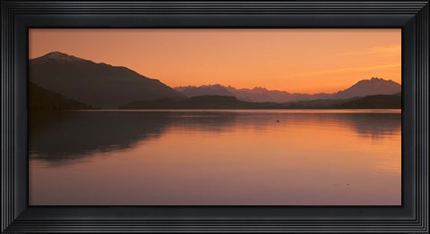Framed Lake Zug in the Evening Mt Rigi &amp; Mt Pilatus  Switzerland Print