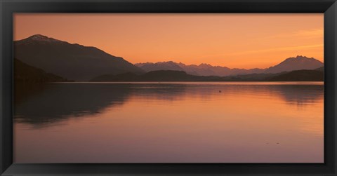 Framed Lake Zug in the Evening Mt Rigi &amp; Mt Pilatus  Switzerland Print