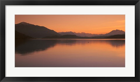 Framed Lake Zug in the Evening Mt Rigi &amp; Mt Pilatus  Switzerland Print