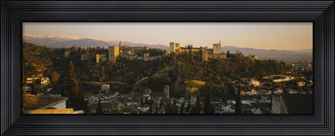 Framed High angle view of a city, Alhambra, Granada, Spain Print