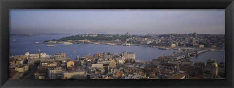 Framed Istanbul shoreline, Turkey Print