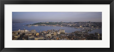 Framed Istanbul shoreline, Turkey Print