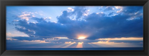 Framed Sunset, Clouds, Gulf Of Mexico, Florida, USA Print