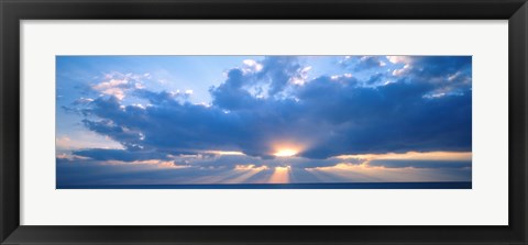 Framed Sunset, Clouds, Gulf Of Mexico, Florida, USA Print