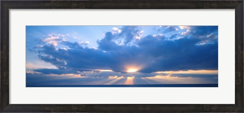 Framed Sunset, Clouds, Gulf Of Mexico, Florida, USA Print