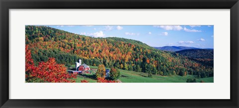 Framed Hillside Acres Farm, Barnet, Vermont, USA Print