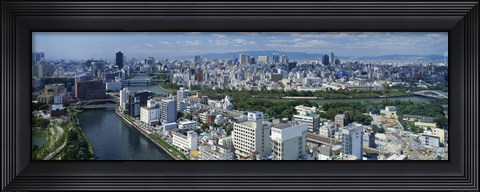 Framed Neya River Osaka Japan Print