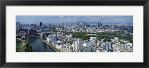 Framed Neya River Osaka Japan Print
