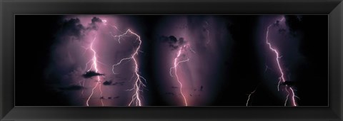 Framed LightningThunderstorm at night Print