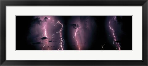 Framed LightningThunderstorm at night Print