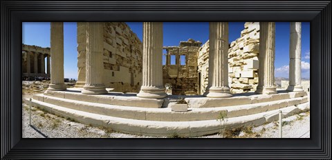 Framed Ruins of a temple, Parthenon, The Acropolis, Athens, Greece Print