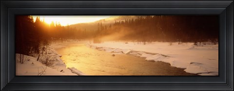 Framed Frozen River, BC, British Columbia, Canada Print