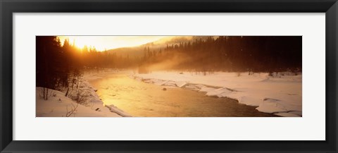 Framed Frozen River, BC, British Columbia, Canada Print