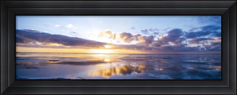 Framed Sunrise On Beach, North Sea, Germany Print