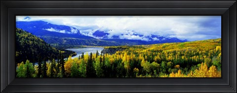 Framed Panoramic View Of A Landscape, Yukon River, Alaska, USA, Print