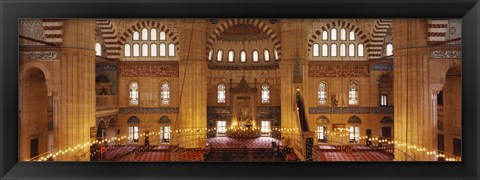 Framed Interiors of a mosque, Selimiye Mosque, Edirne, Turkey Print