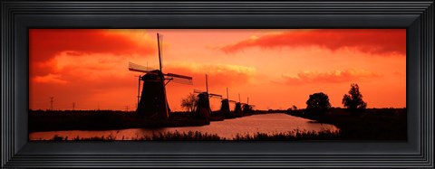 Framed Windmills Holland Netherlands Print