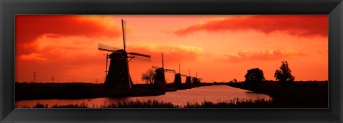 Framed Windmills Holland Netherlands Print