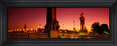 Framed France, Paris, Pont Alexandre III at dusk Print