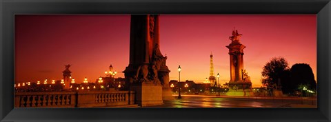 Framed France, Paris, Pont Alexandre III at dusk Print