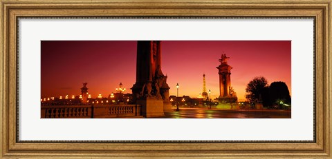 Framed France, Paris, Pont Alexandre III at dusk Print