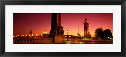 Framed France, Paris, Pont Alexandre III at dusk Print